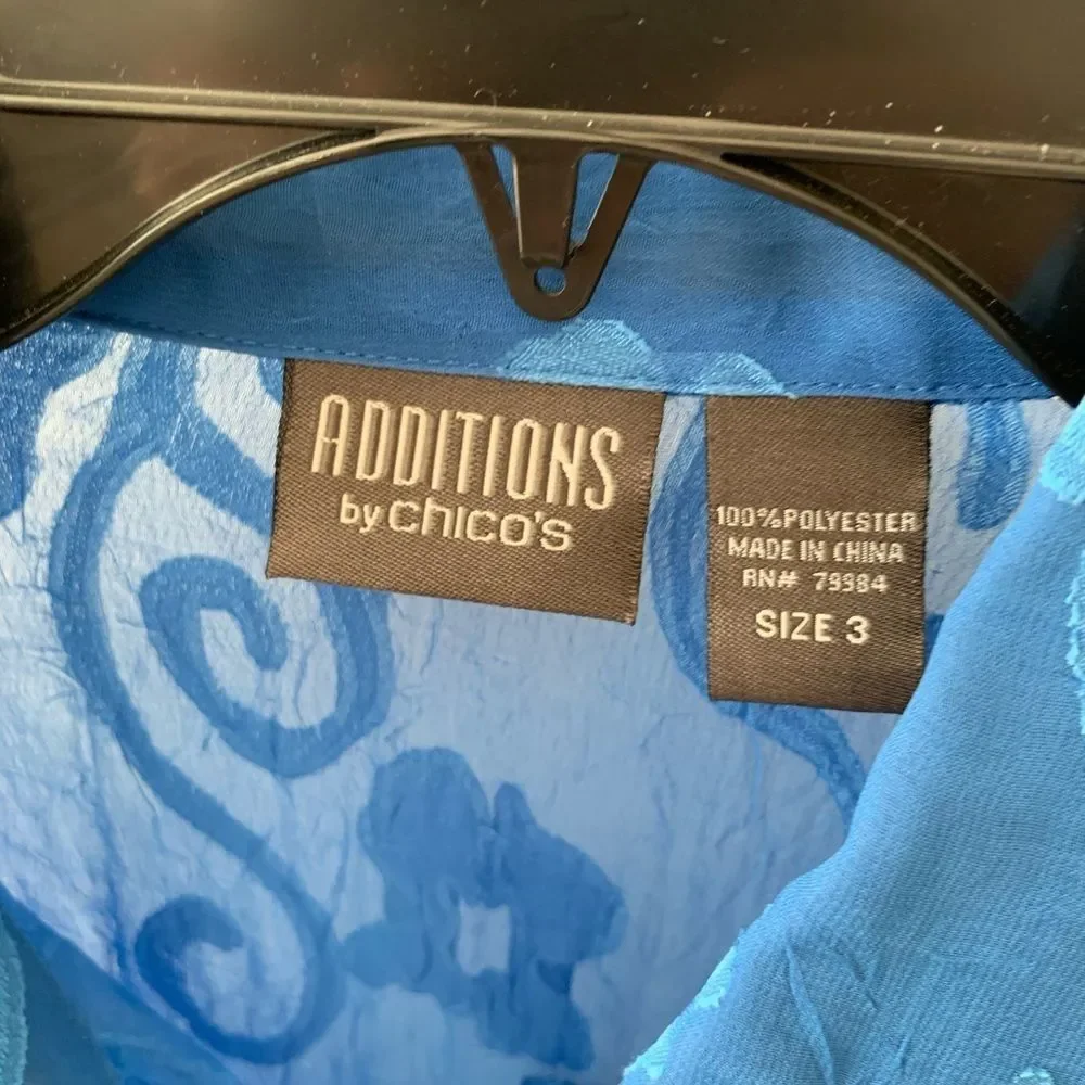 Additions by Chico’s Sz 3 (XL-16) Blue long sleeve - Picture 4 of 5